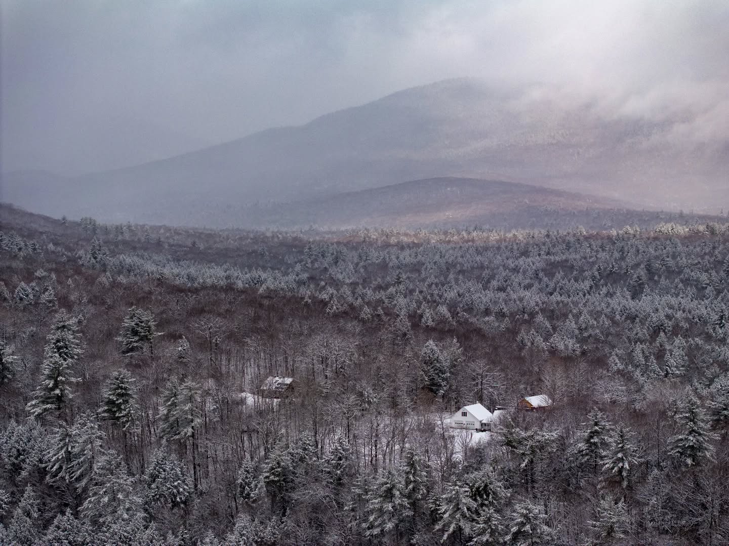 I love the unique view that a telephoto lens provides. So when I got a drone with that option, I can't get enough! Here is a shot of North Sandwich in between snow flurries this morning. #dronephotography #telephoto