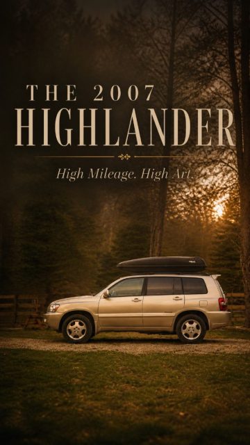 Enjoy this cinematic journey through what is the epitome of dependable farm luxury from the early 21st century.

So it's time to sell our beloved 2007 Highlander. It's been in our family since the beginning and has served us well. What better way to send it off than give it the cinematic Chef's Table style send off. 

Equipment used:
Panasonic Lumix s5iix
Sigma 18-28 f2.8
DJI Ronin-SC (honestly too small for this camera, but I make it work)
GoPro Hero12
DJI Mic Mini
#cinema #chefstable #ironic #comedyreels

And if interested in buying it here's the listing 
https://www.facebook.com/share/1J1jxm6X8m/